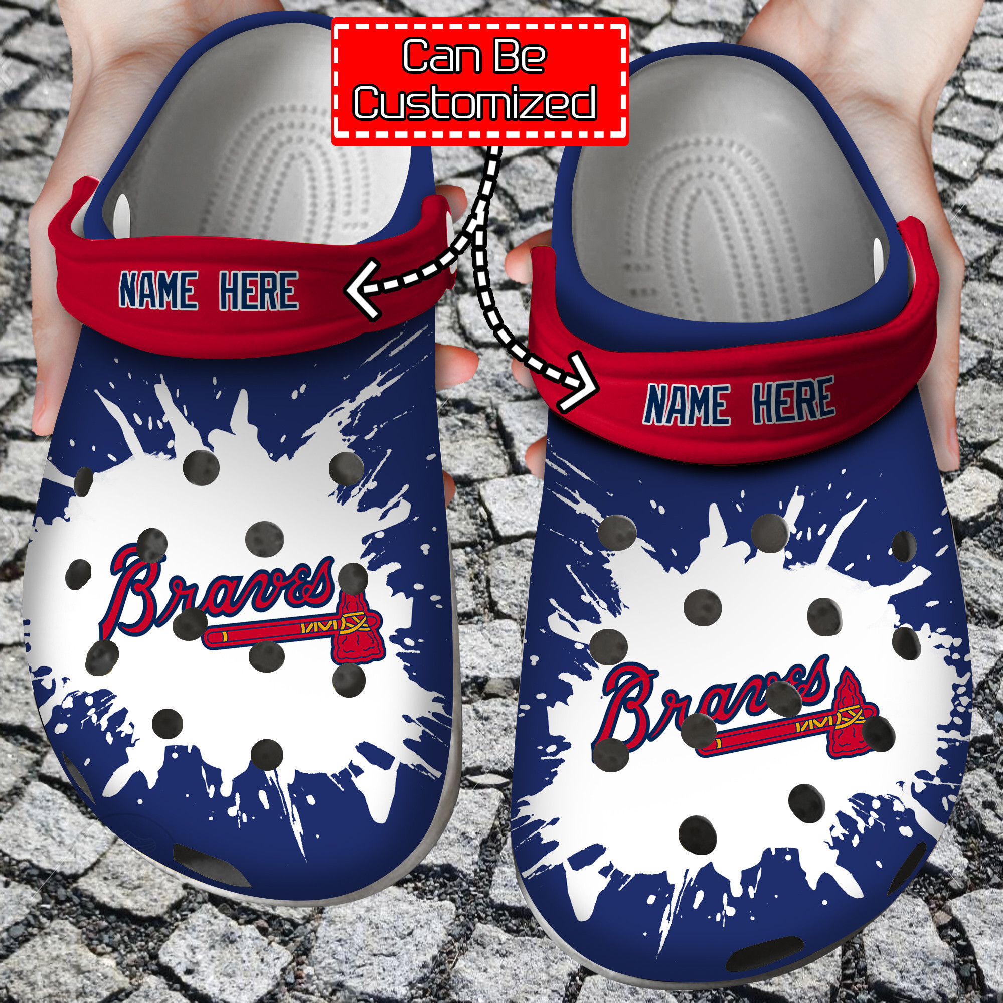 Personalized Name  Logo Baseball Team Color Splash Crocs Clog Shoes