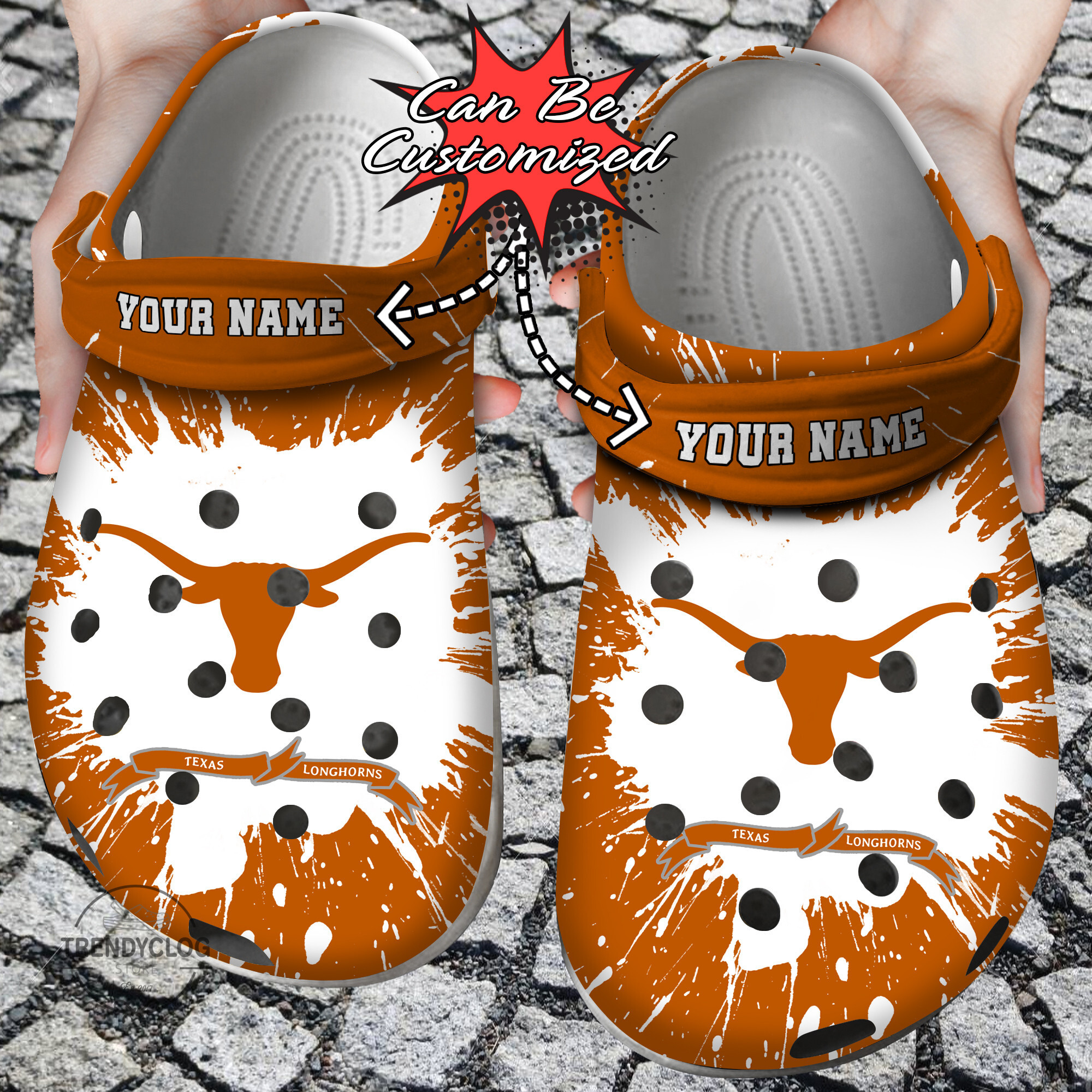 Sport Crocs Personalized T Longhorns University Team Clog Shoes