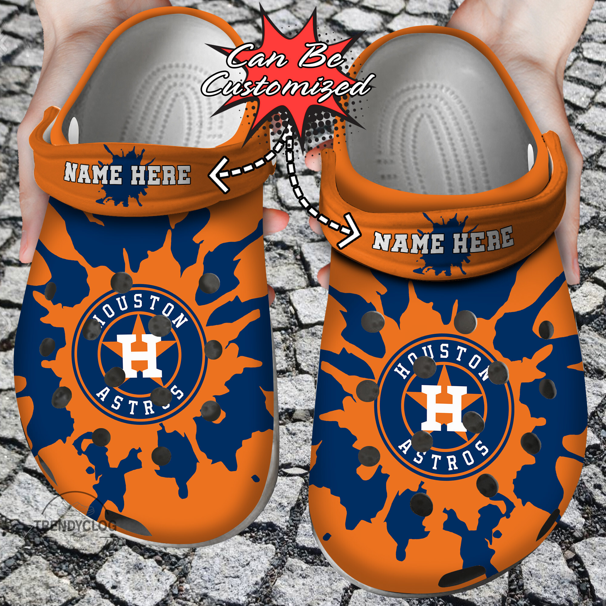 Baseball Crocs Personalized HAstros Color Splash Clog Shoes