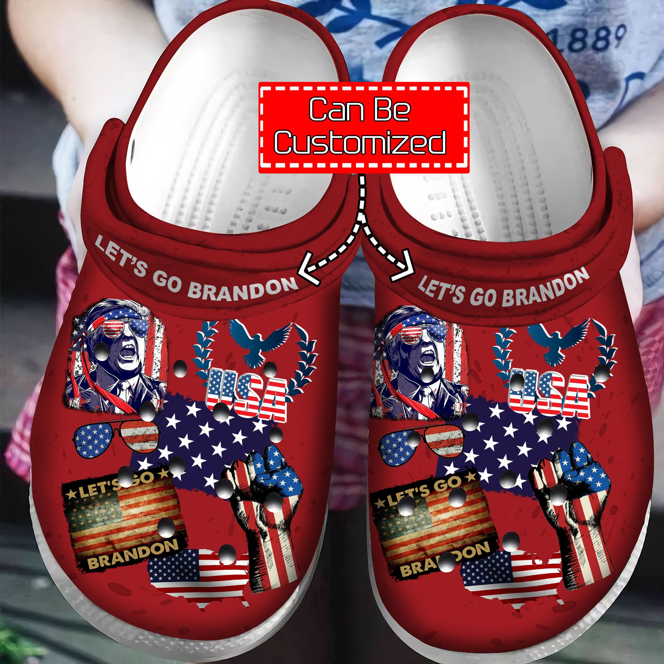 Personalized Lets Go Brandon Stickers Crocs