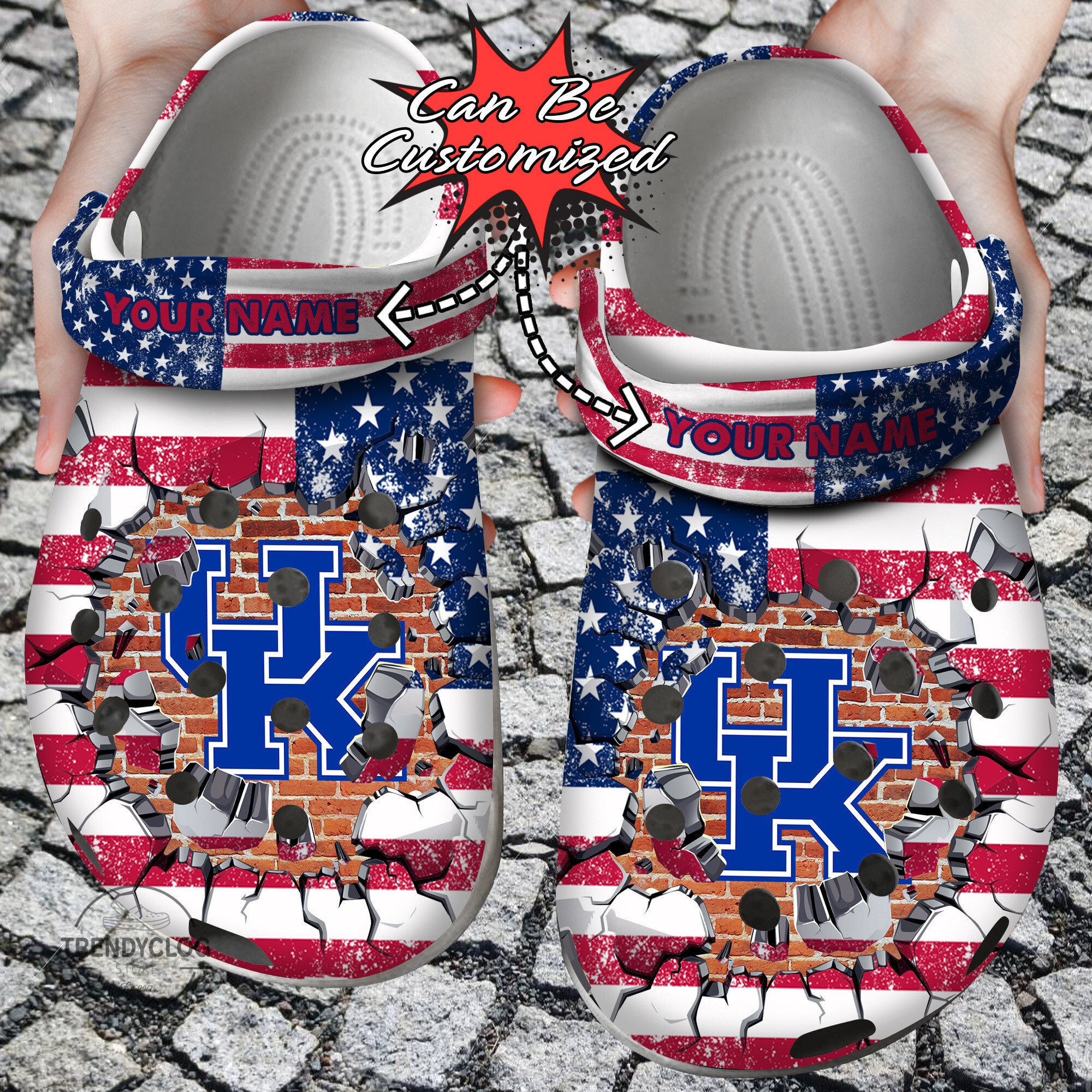 Sport Crocs Personalized KWildcats University American Flag New Clog Shoes