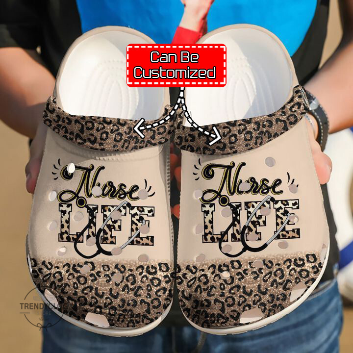 Nurse Crocs Nurse Nursing Life Cheetah Crocs Clog Shoes