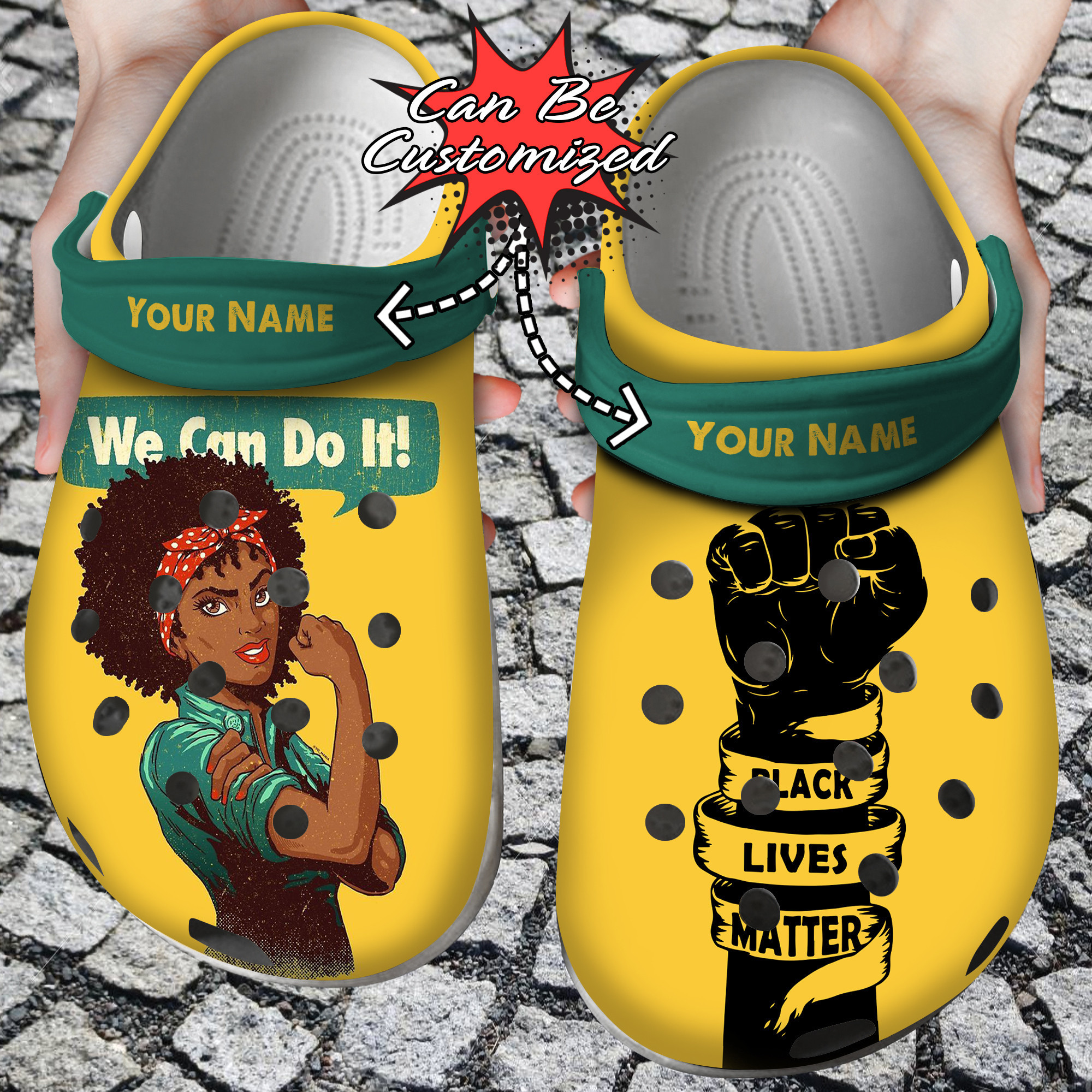Custom Crocs We Can Do It Black Women Personalized Black Live Matter Clog Shoes