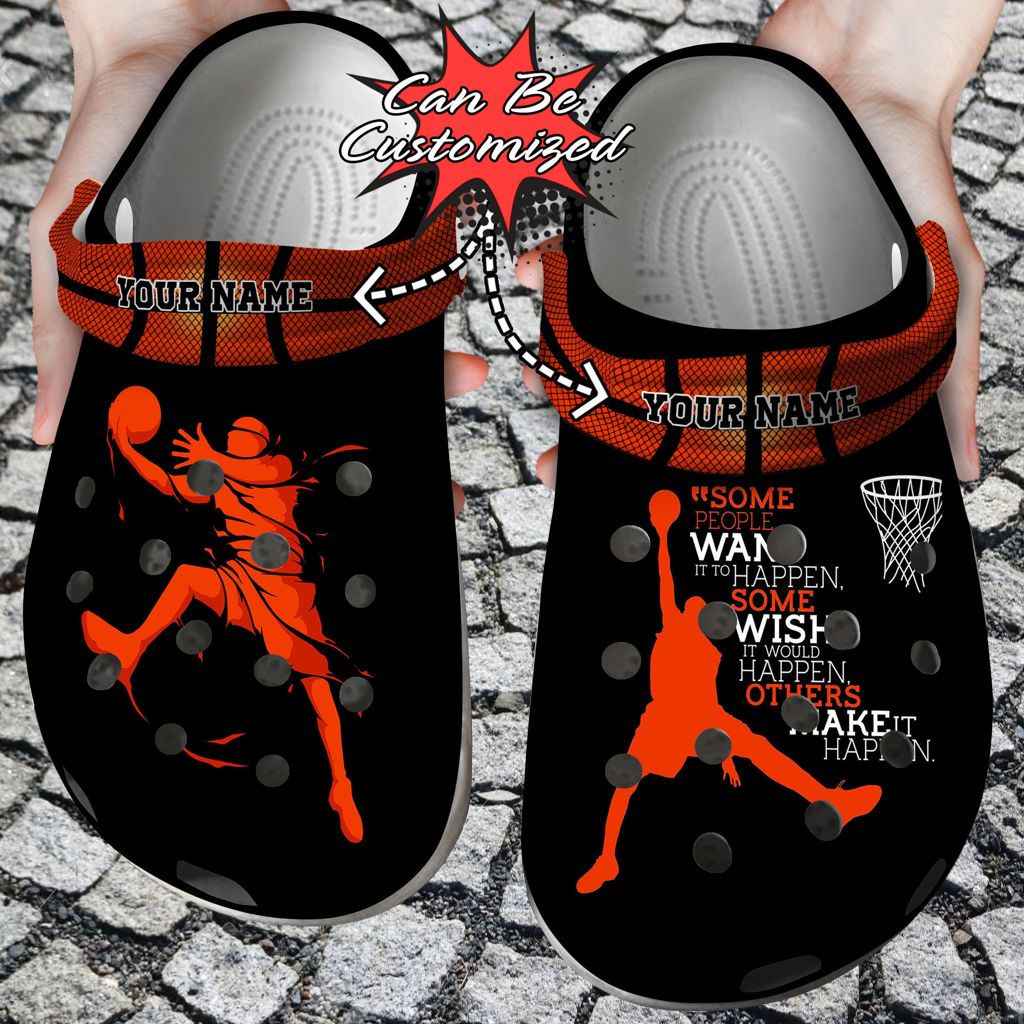 Sport Crocs Personalized Playing Basketball Player Clog Shoes