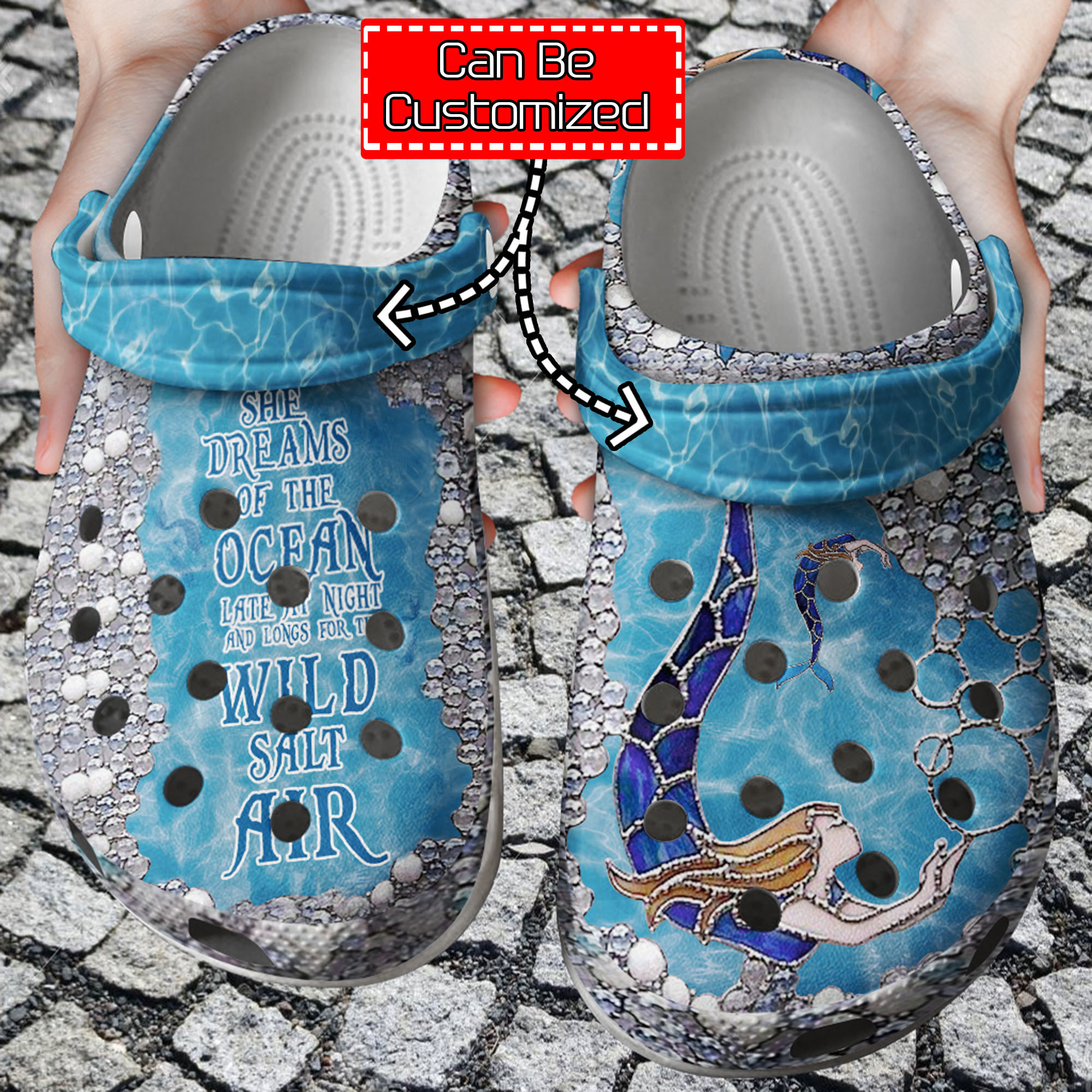 Personalized Mermaid She Dream Of The Ocean Crocs Clog Shoes