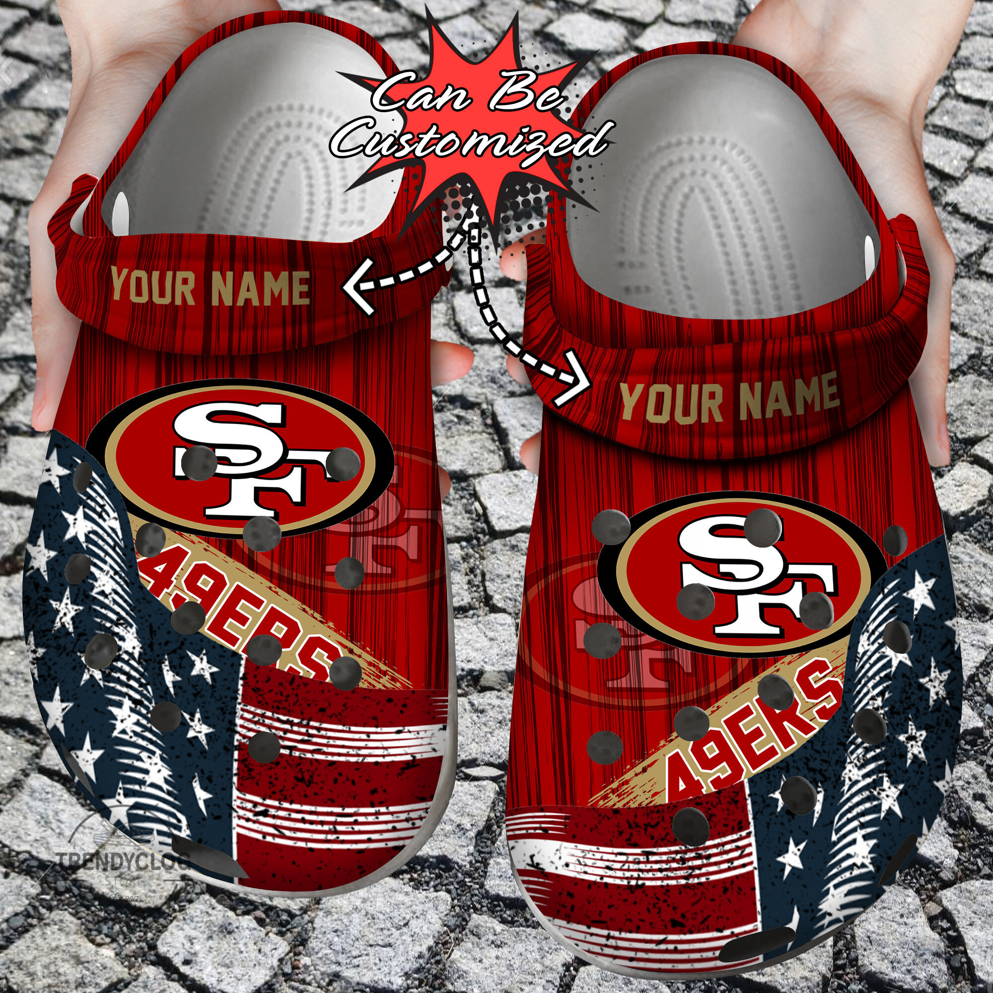 Custom Crocs US Flag SF 49ers New Crocs Clog Shoes