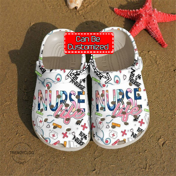 Nurse Crocs Nurse Love Life White Crocs Clog Shoes