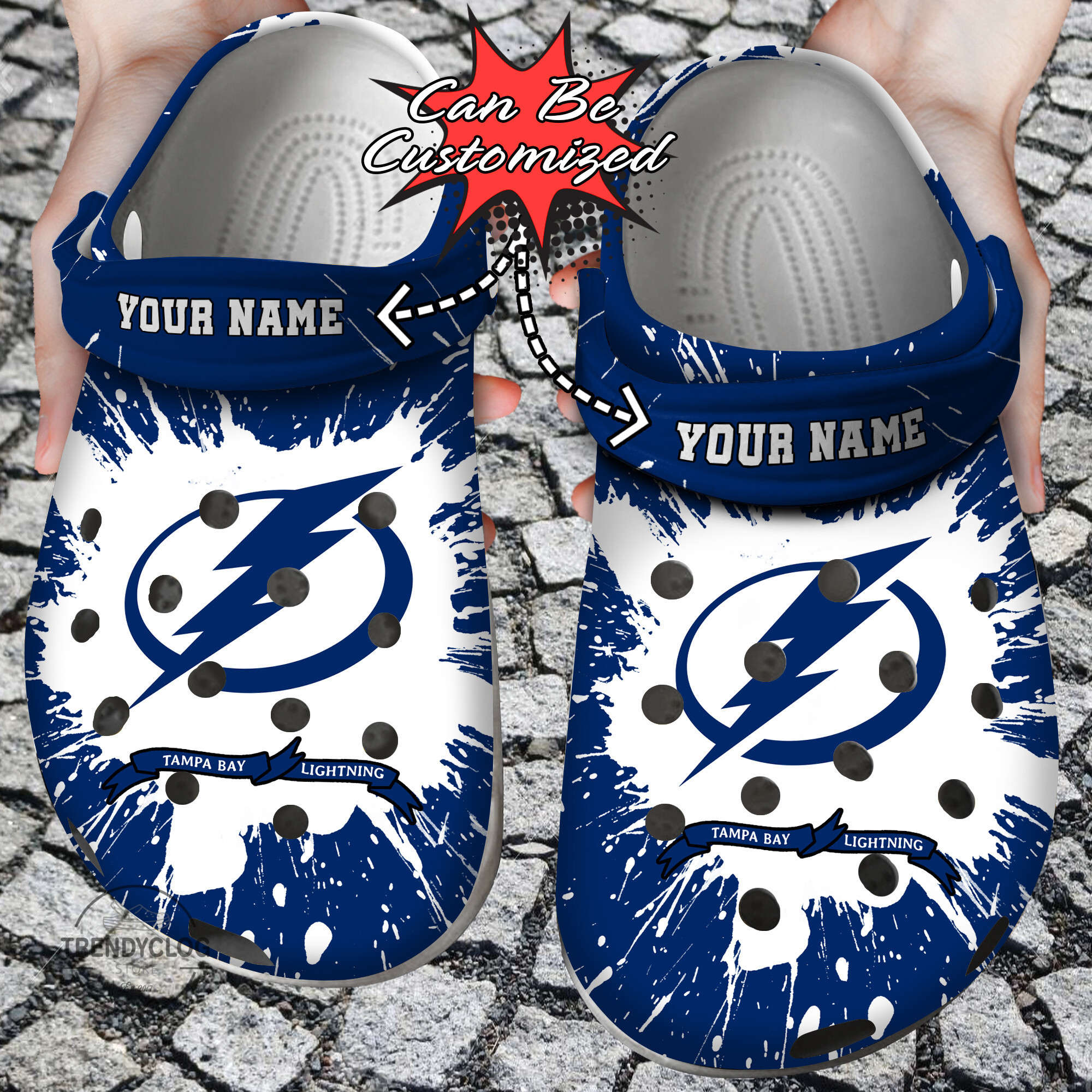 Hockey Crocs Personalized TB Lightning Team Clog Shoes