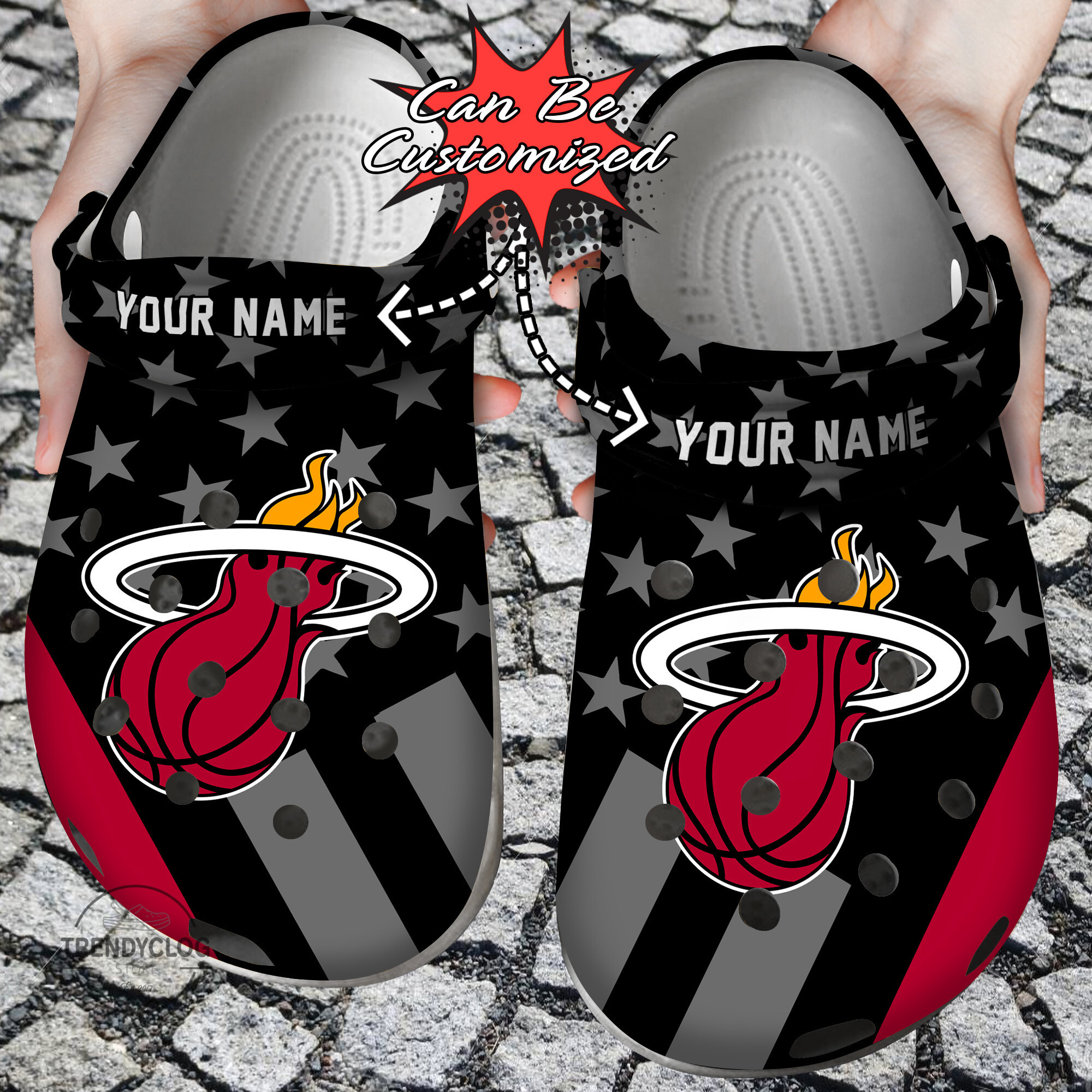 Basketball Crocs Personalized MHeat Star Flag Clog Shoes