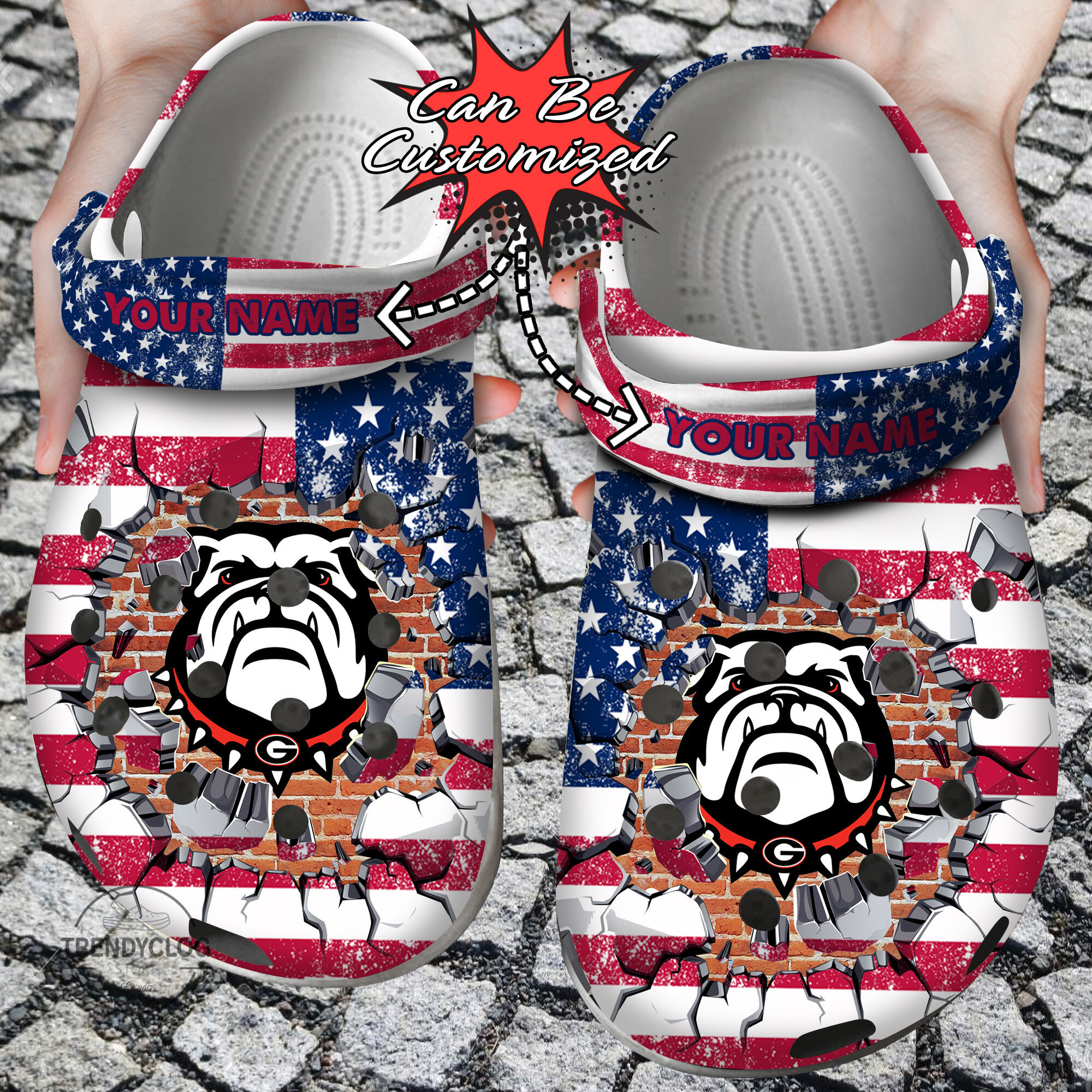 Sport Crocs Personalized GBulldogs University American Flag New Clog Shoes