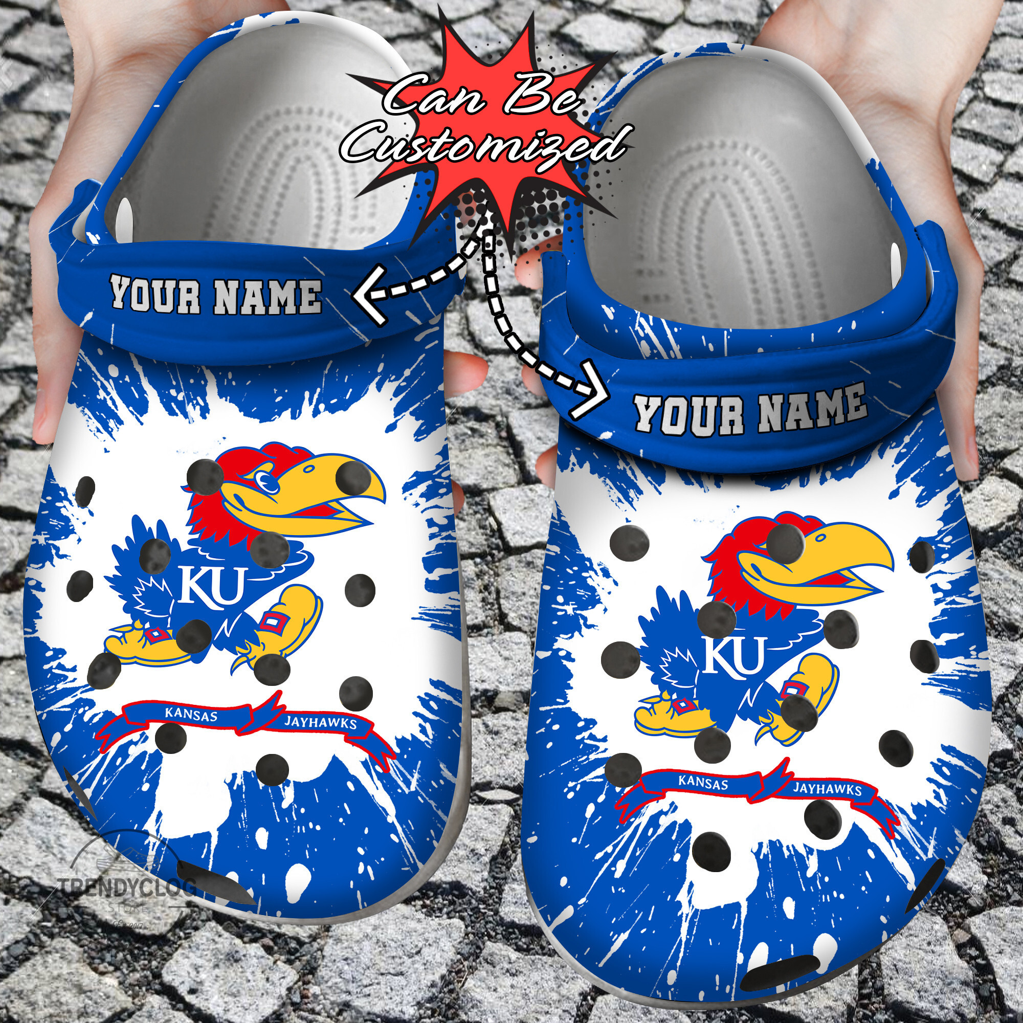 Sport Crocs Personalized KJayhawks University Team Clog Shoes