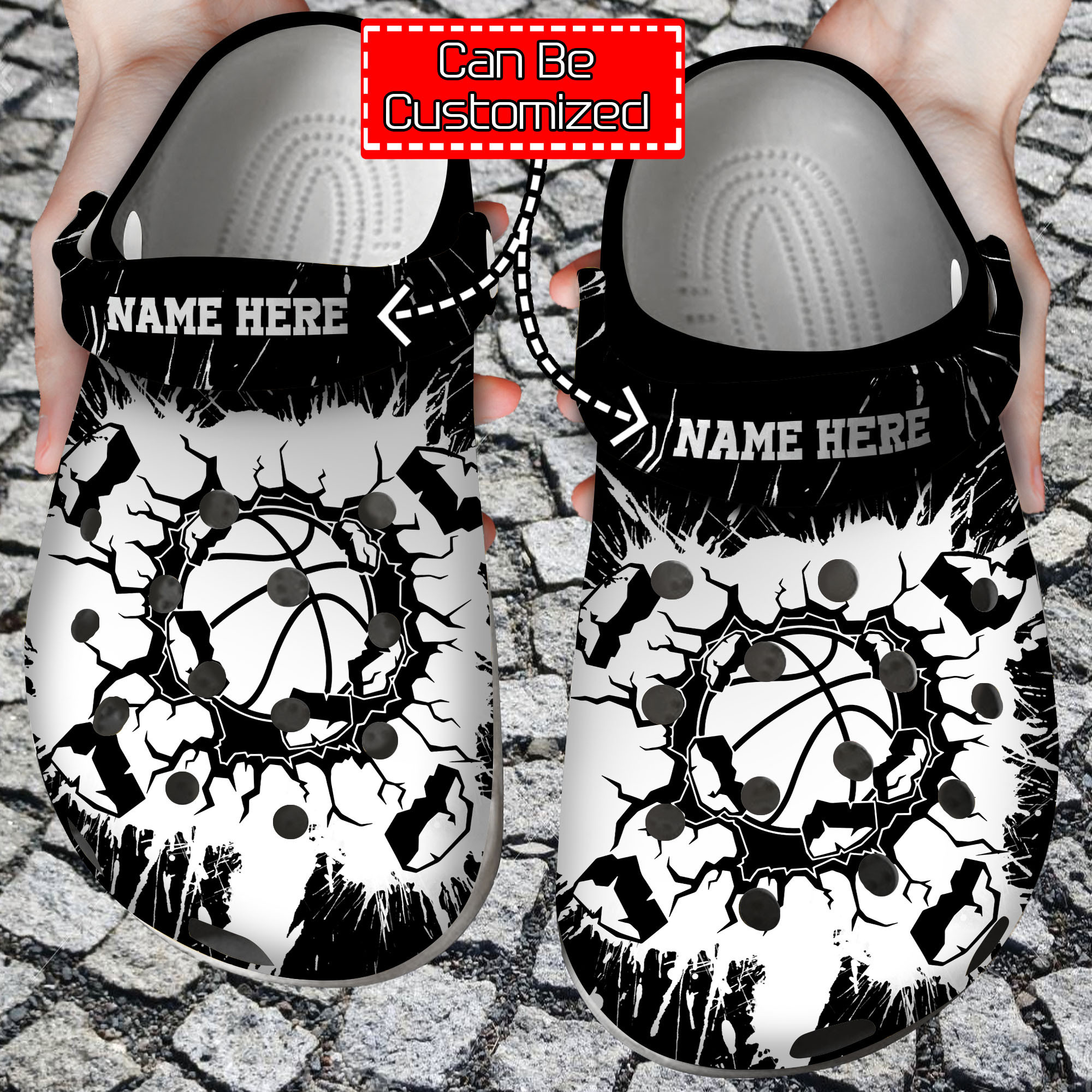 Personalized Smashing Basketball Crocs Clog Shoes