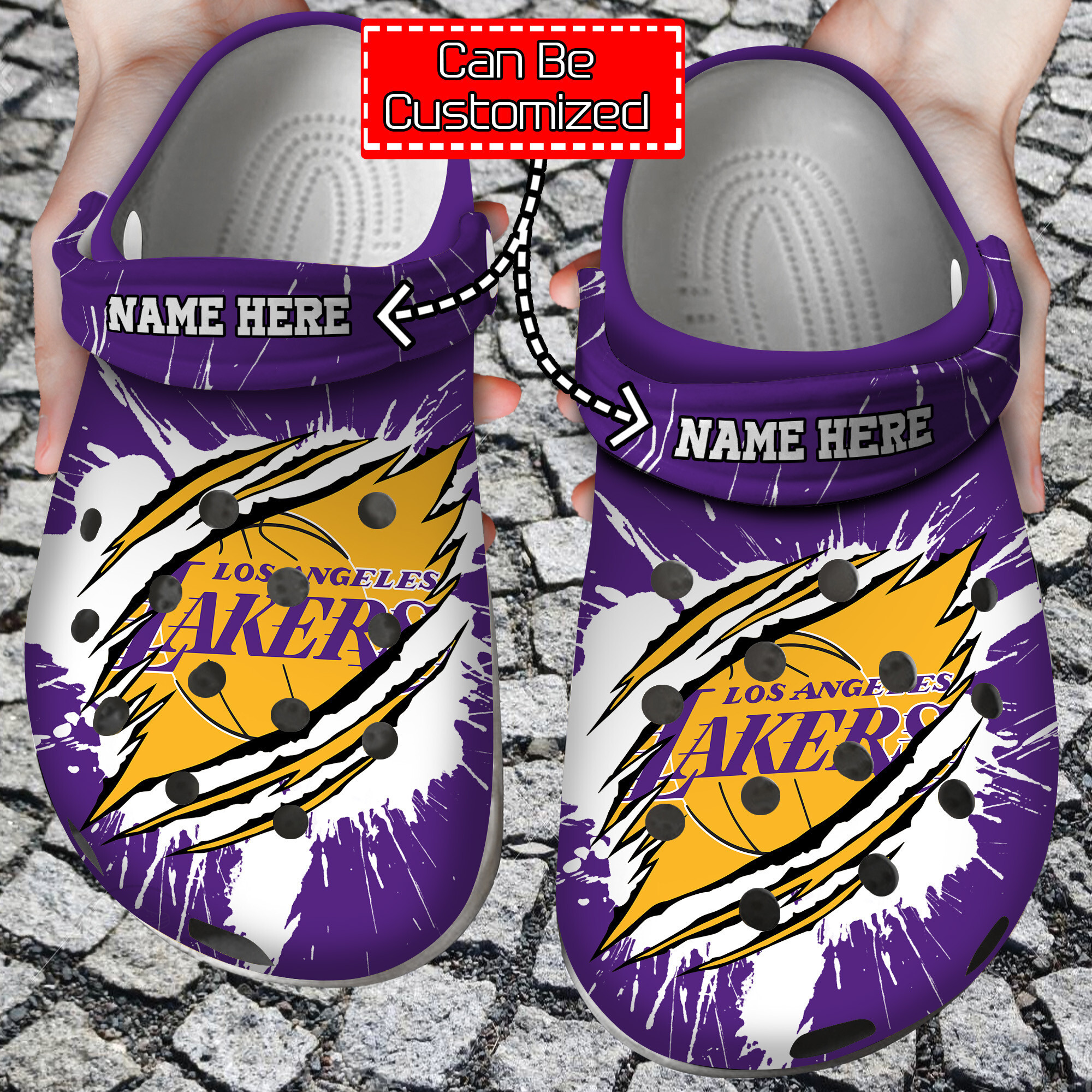 Personalized Name  Logo Basketball Team Ripped Claw Crocs Clog Shoes