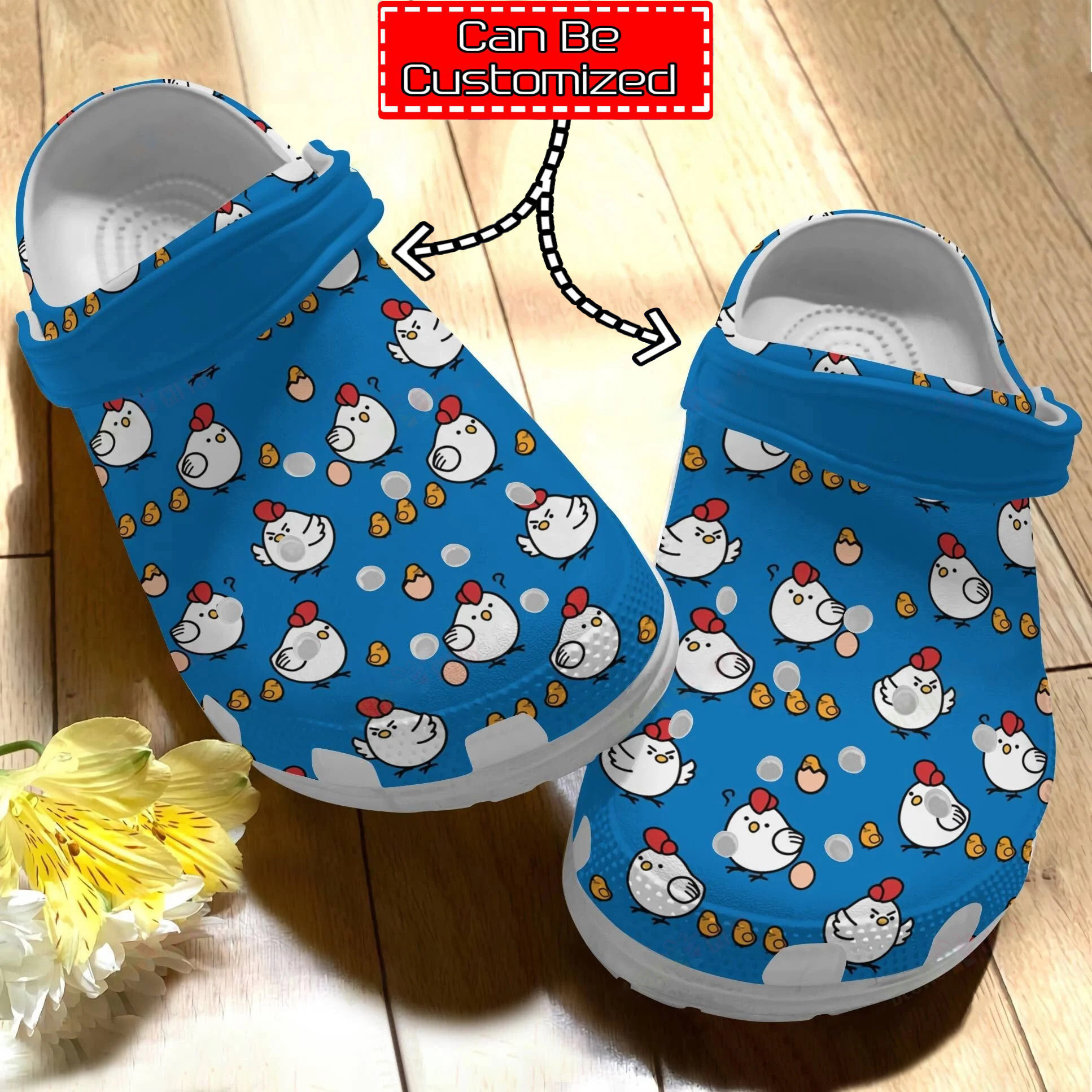 Chicken Print Crocs Personalized Cute Chicken Pattern Clog Shoes