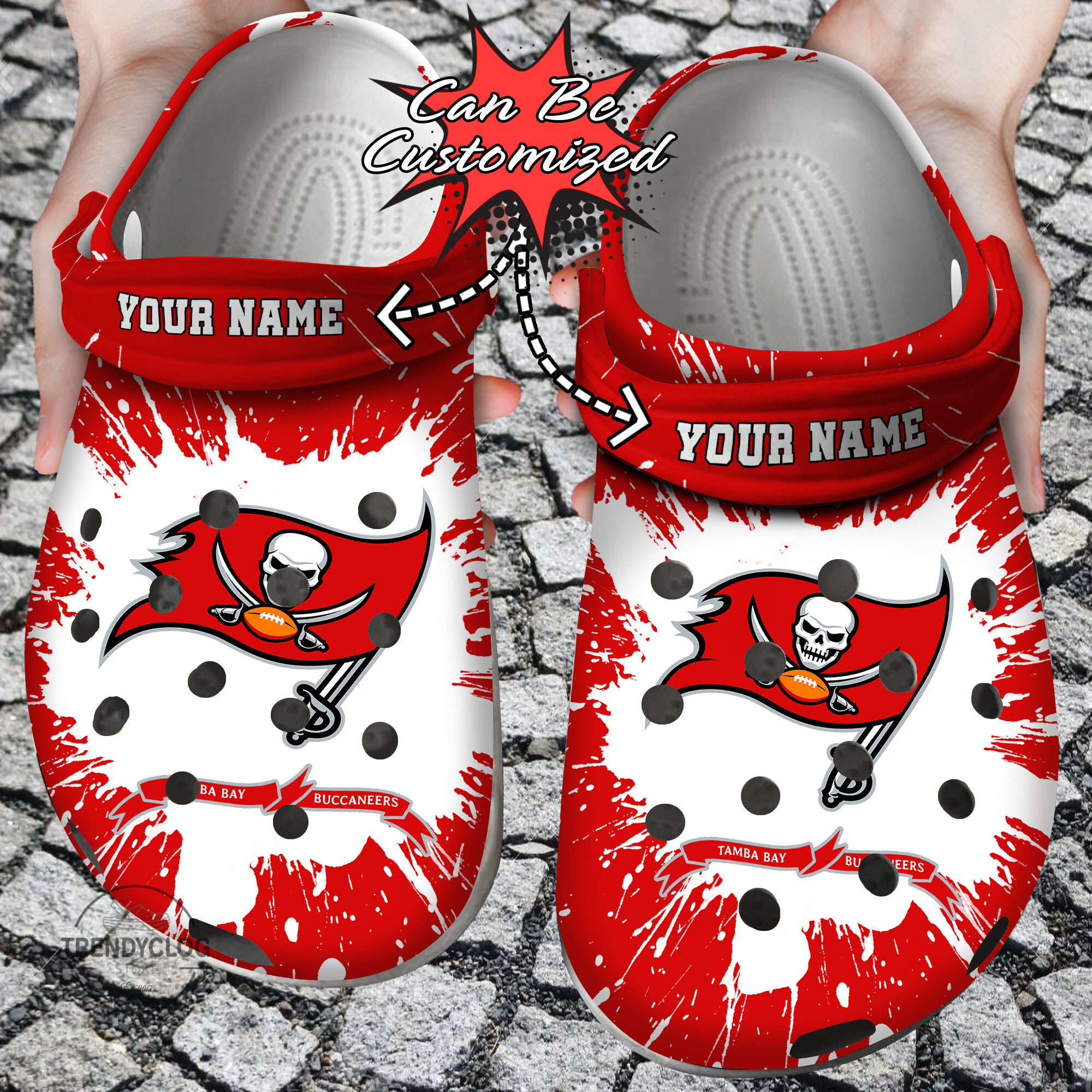 Football Crocs Personalized TB Buccaneers Team Clog Shoes