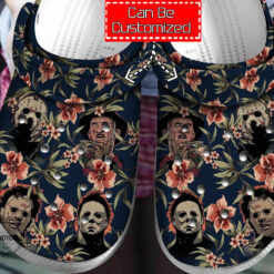 Halloween Crocs - Personalized Tropical Horror Faces Pattern Clog Shoes