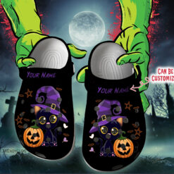 Halloween Crocs - Personalized Black Cat Halloween Clog Shoes