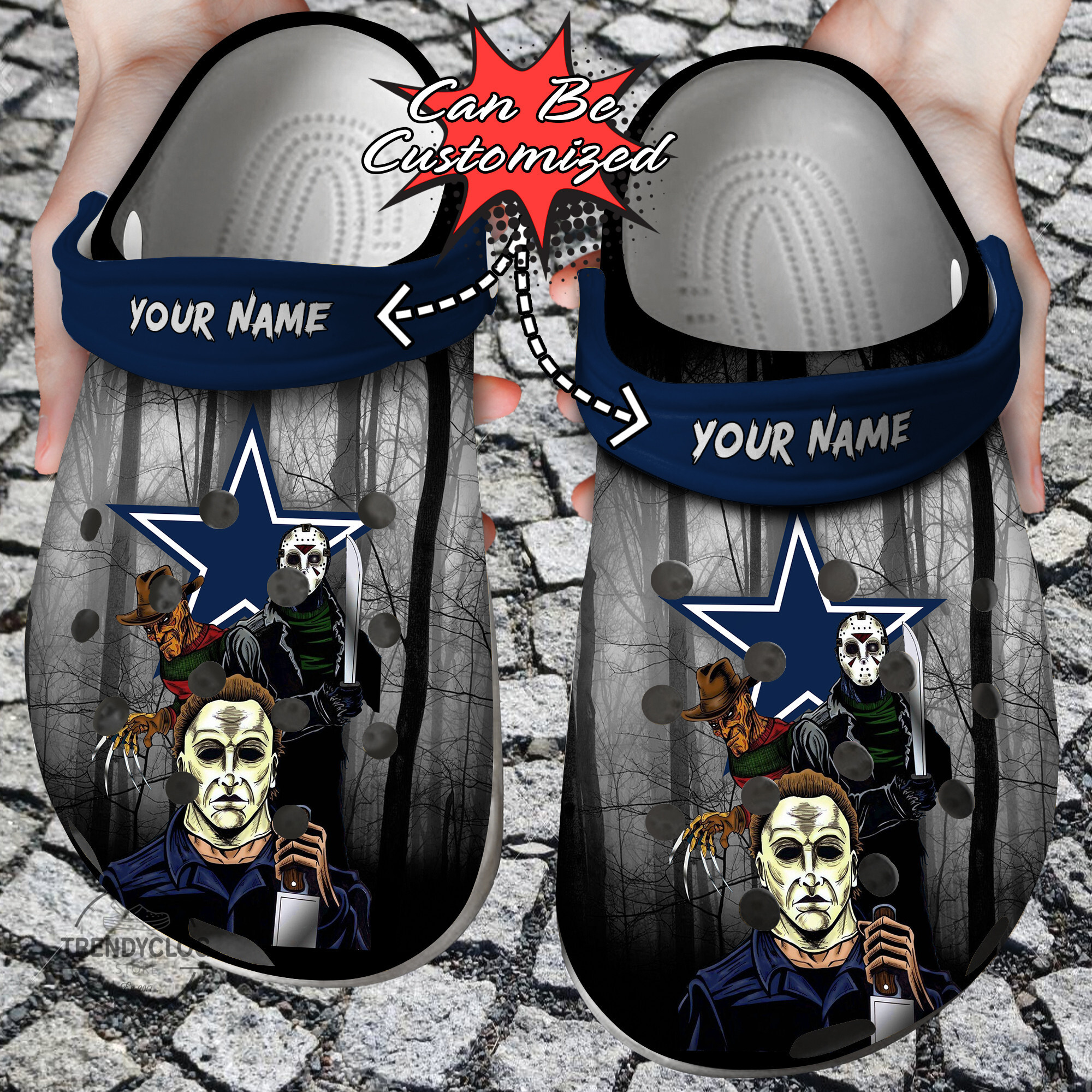 Halloween Crocs - Personalized DCowboys Horror Movie Clog Shoes