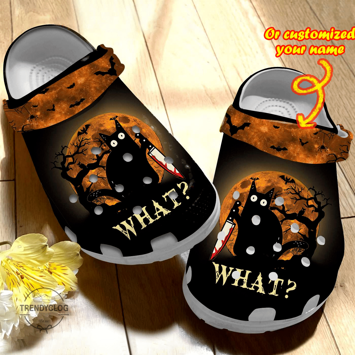 Halloween Crocs - Personalized Halloween Black Cats Killer What Clog Shoes