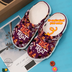 Halloween Crocs - Personalized Trick or Treat Theme Pattern Halloween Clog Shoes