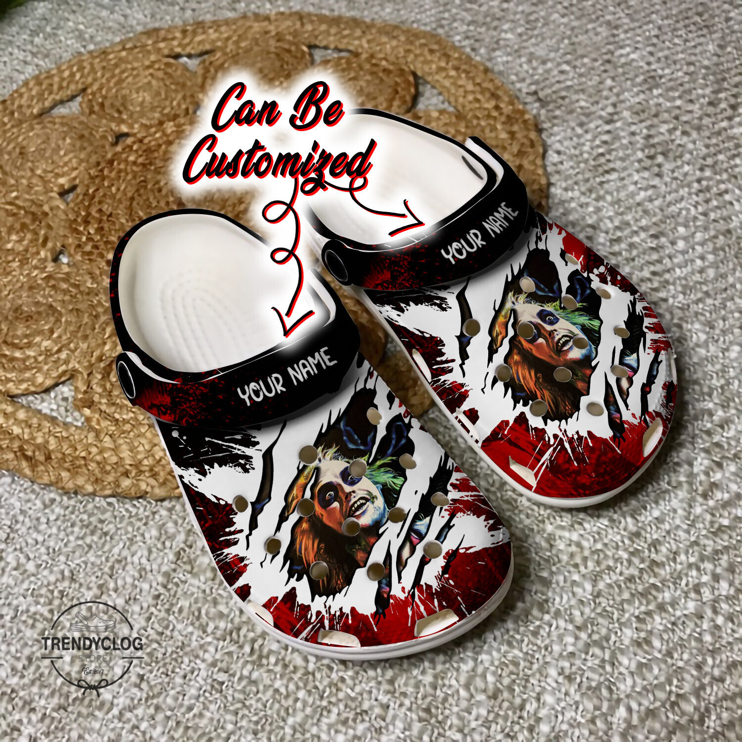 Halloween Crocs - Personalized Beetlejuice Halloween Characters Clog Shoes