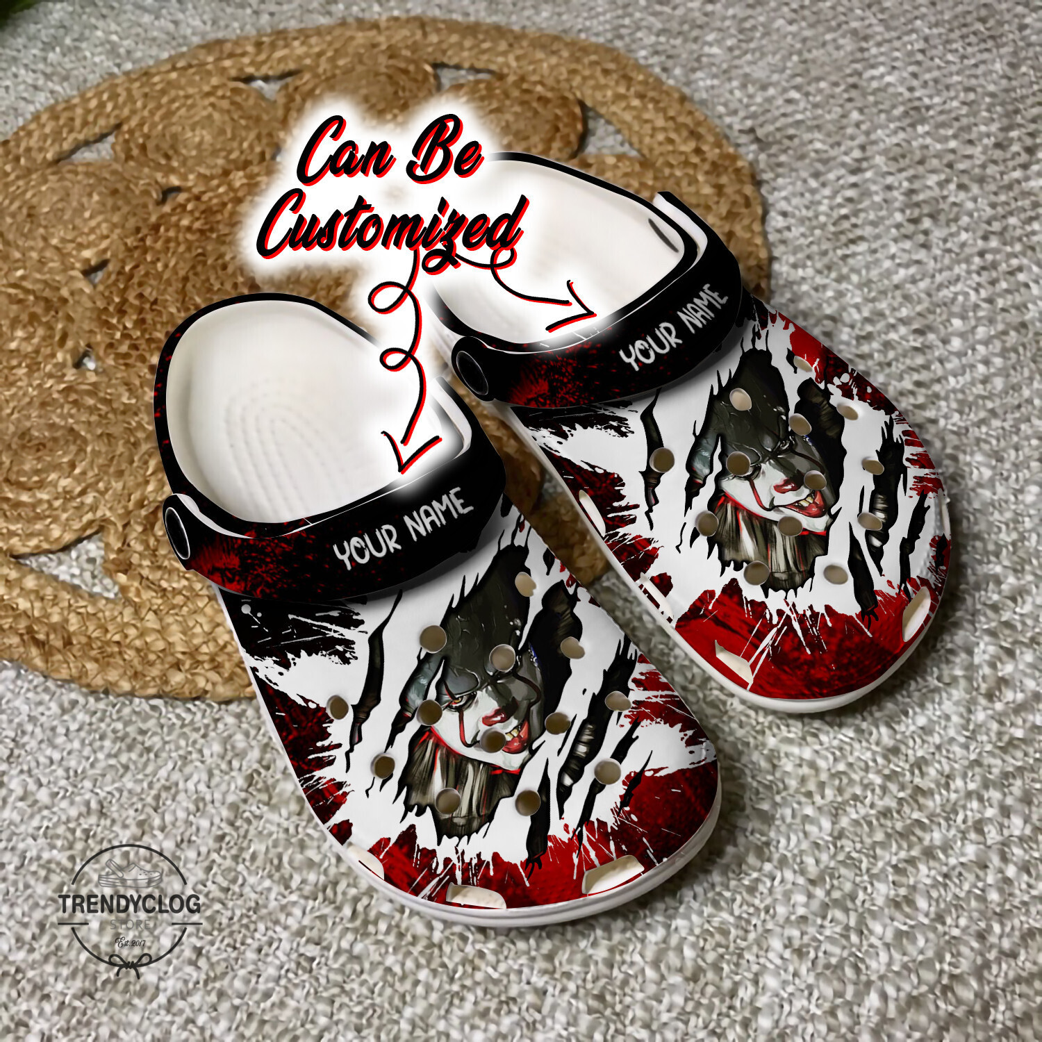 Halloween Crocs - Personalized IT Pennywise Halloween Characters Clog Shoes