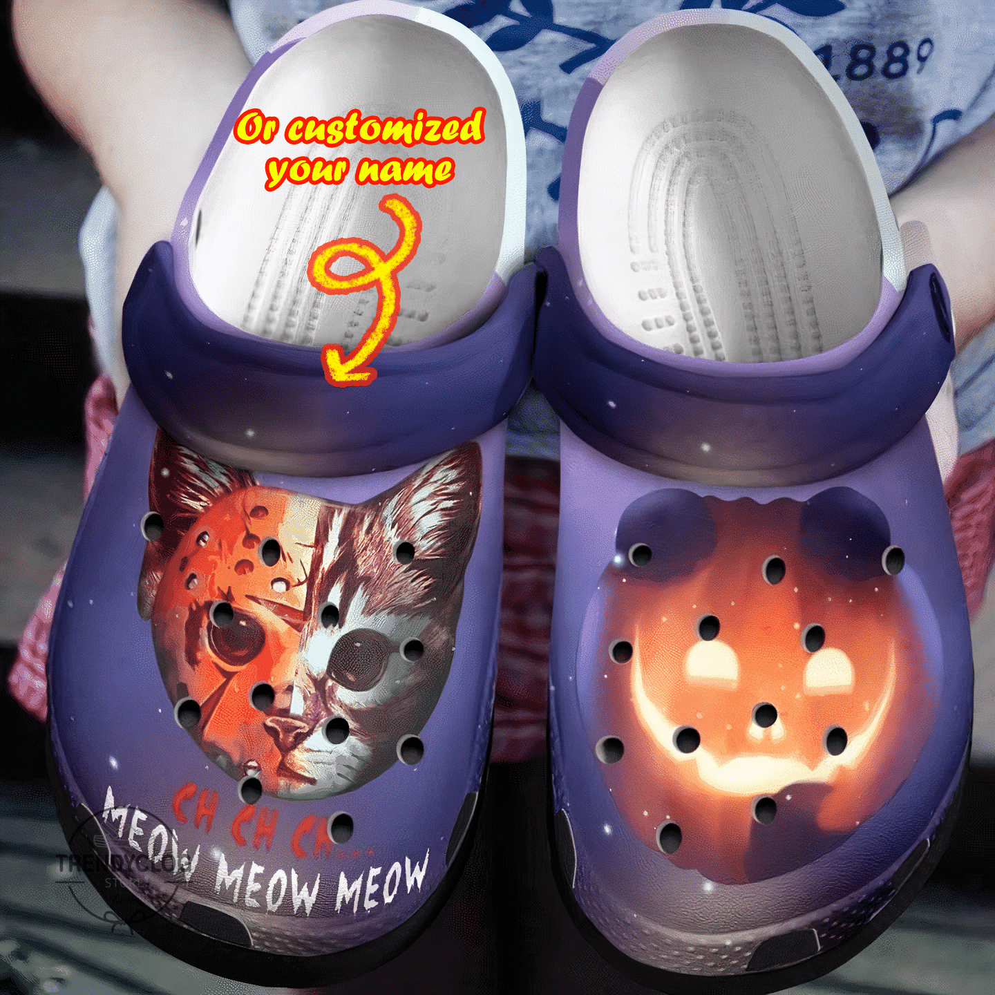 Halloween Crocs - Personalized Meow Cat Clog Shoes