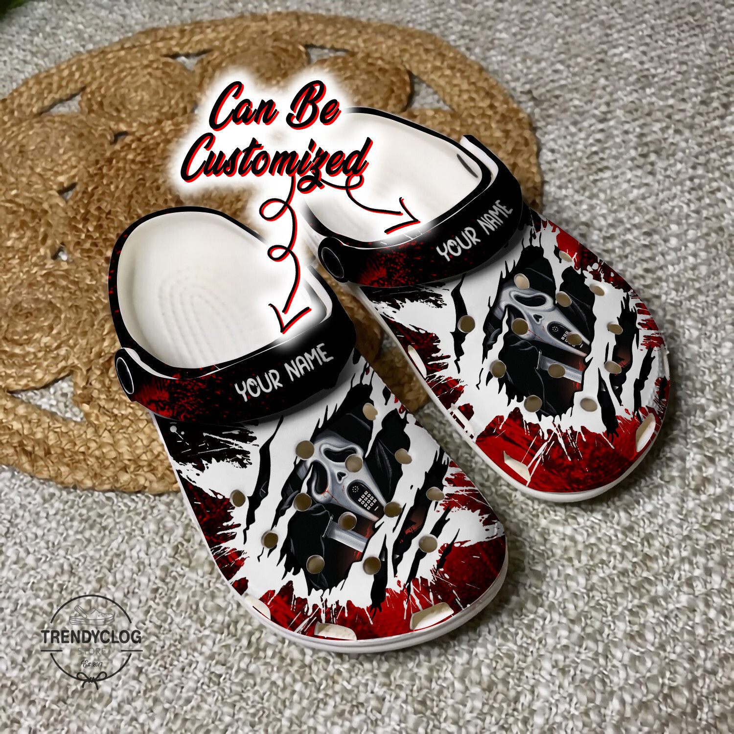 Halloween Crocs - Personalized Ghostface Halloween Characters Clog Shoes