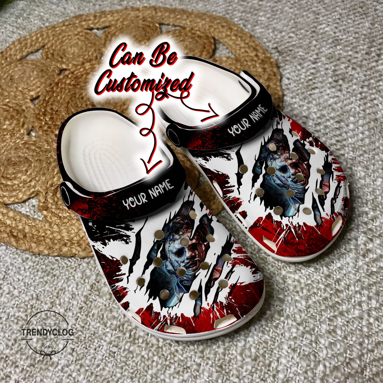 Halloween Crocs - Personalized Leatherface Halloween Characters Clog Shoes