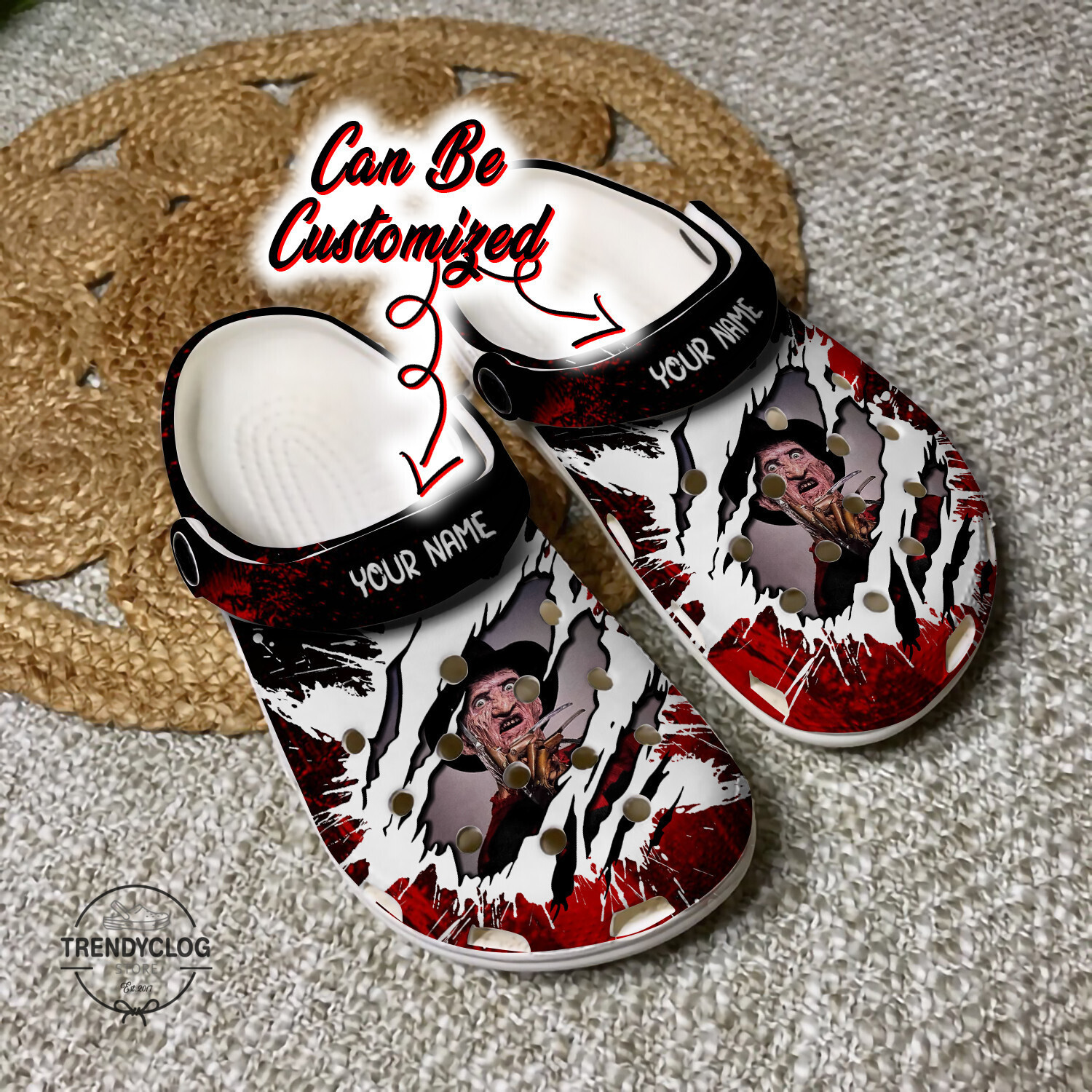 Halloween Crocs - Personalized Freddy Krueger Halloween Characters Clog Shoes