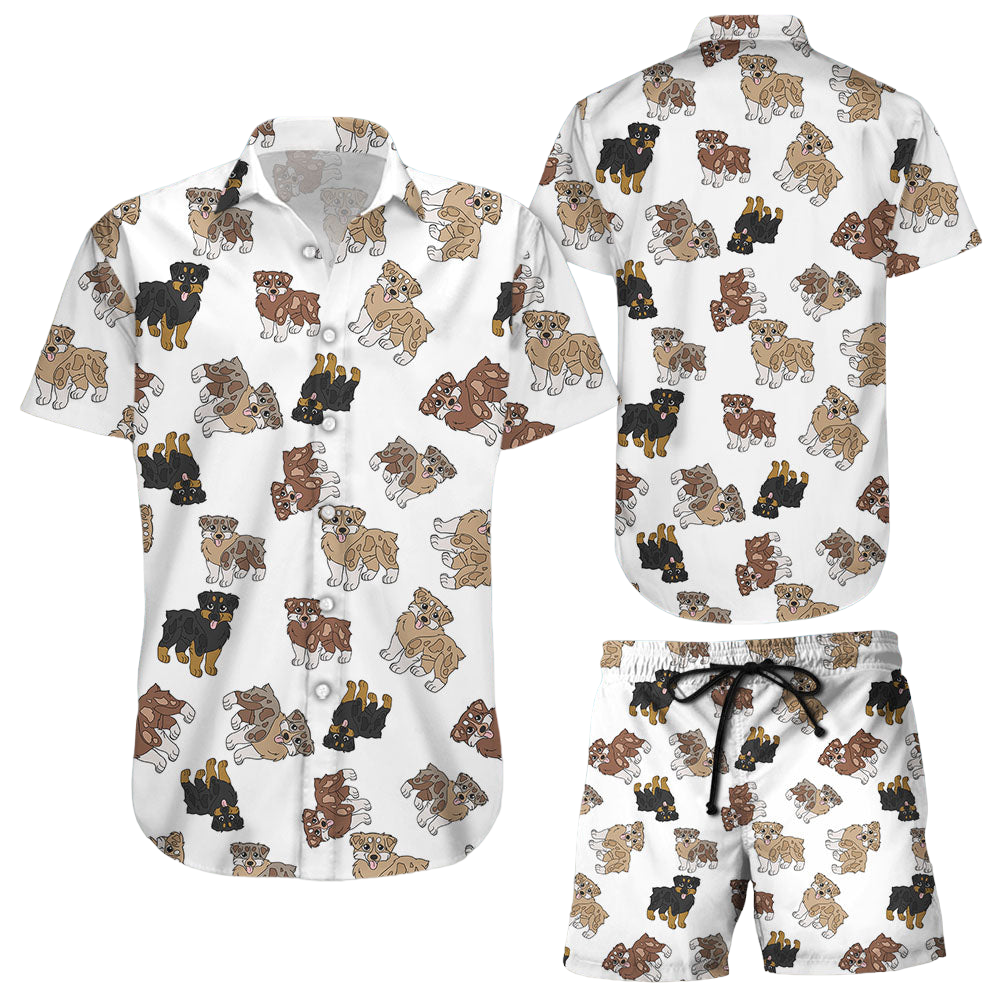 Australian Shepherd Hawaiian Shirt Full Of Cute Dogs Hawaii Shirt Summer Holiday Gift Ideas
