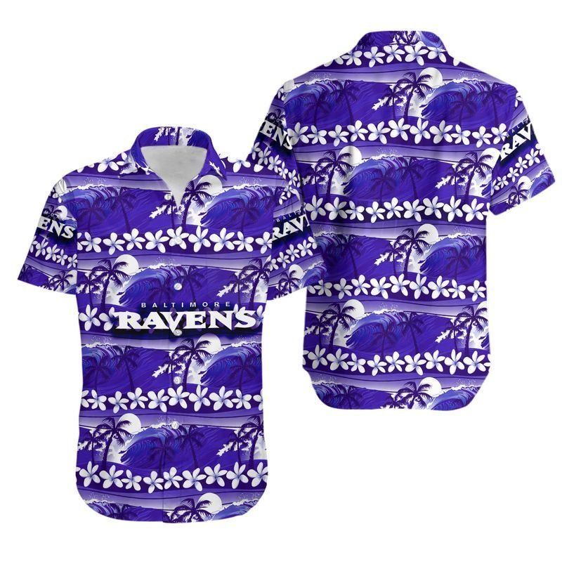 Baltimore Ravens Coconut Trees NFL Gift For Fan Hawaiian Shirt Aloha Shirt for Men Women and Short