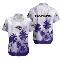 Baltimore Ravens Coconut Trees NFL Gift For Fan Hawaiian Shirt Aloha Shirt for Men Women