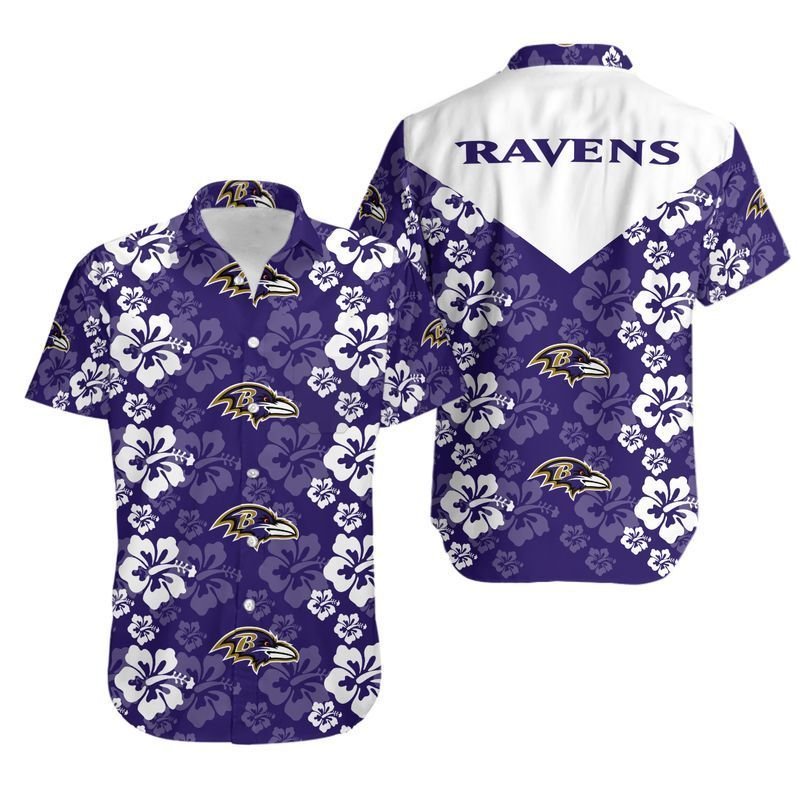 Baltimore Ravens Flowers Hawaii Shirt for Men Women