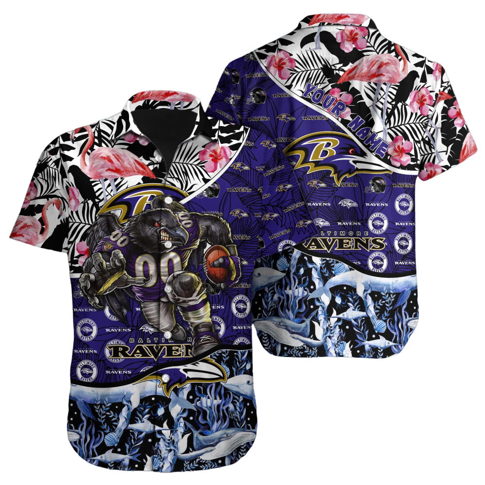 Baltimore Ravens Hawaiian Shirt NFL Football Custom Hawaiian Shirt for Men Women Gift For Fans