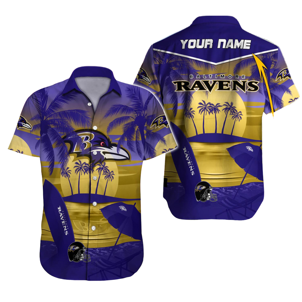 Baltimore Ravens Hawaiian Shirt NFL Football Custom Hawaiian Shirt for Men Women Gift For Fans