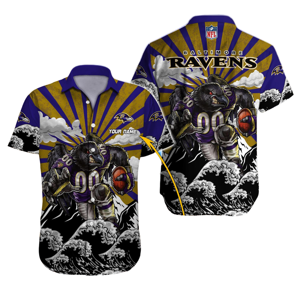 Baltimore Ravens Hawaiian Shirt NFL Football Custom Hawaiian Shirt for Men Women Gift For Fans