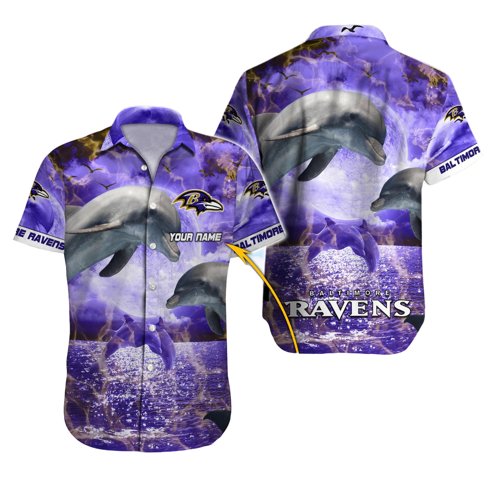 Baltimore Ravens Hawaiian Shirt NFL Football Custom Hawaiian Shirt for Men Women Gift For Fans