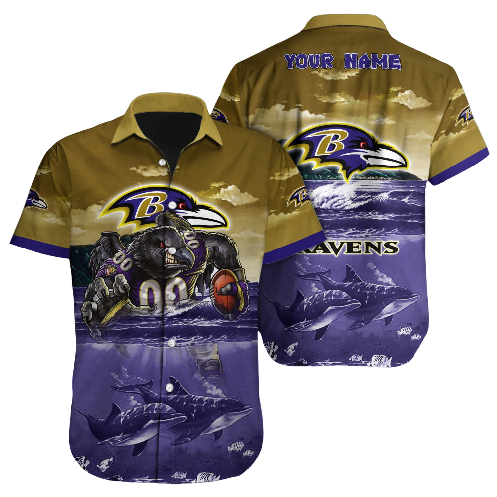 Baltimore Ravens Hawaiian Shirt NFL Football Custom Hawaiian Shirt for Men Women Gift For Fans