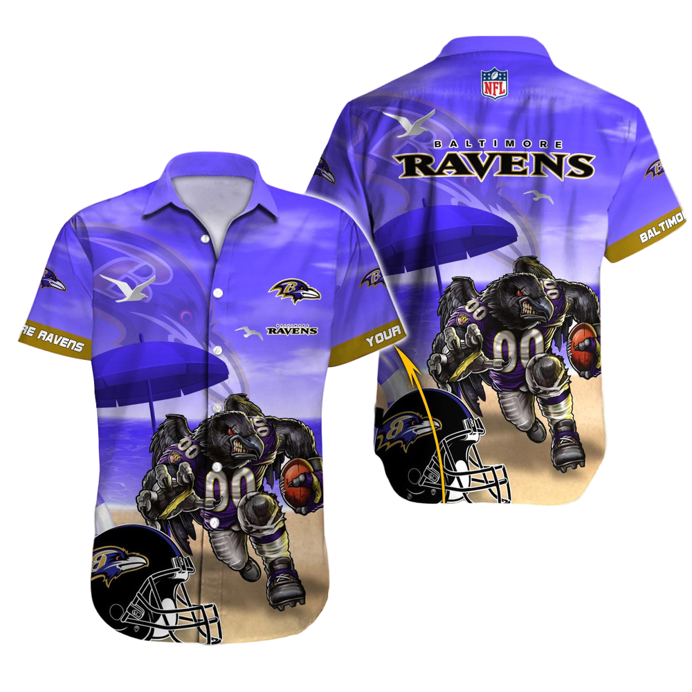 Baltimore Ravens Hawaiian Shirt NFL Football Custom Hawaiian Shirt for Men Women Gift For Fans