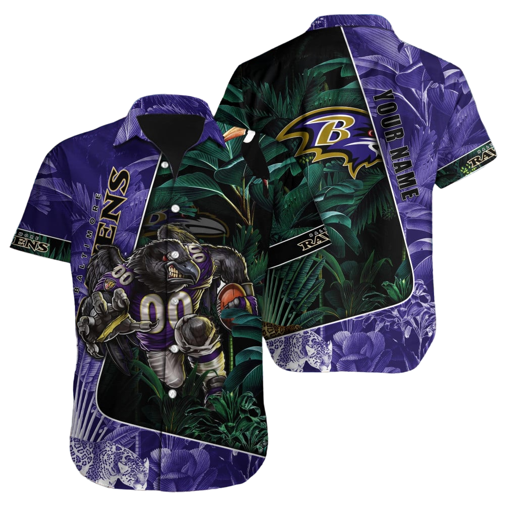 Baltimore Ravens Hawaiian Shirt NFL Football Custom Hawaiian Shirt for Men Women Gift For Fans