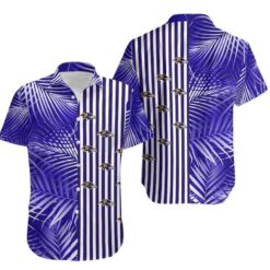 Baltimore Ravens Palm Leaves And Stripes NFL Gift For Fan Hawaiian Shirt Aloha Shirt for Men Women