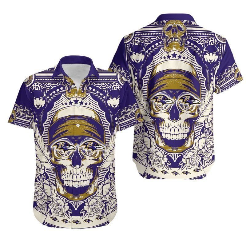 Baltimore Ravens Skull NFL Gift For Fan Hawaii Shirt for Men Women