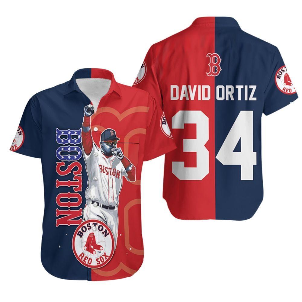 Beach Shirt Boston Red Sox David Ortiz Strong Hawaiian Shirt Aloha Shirt for Men Women