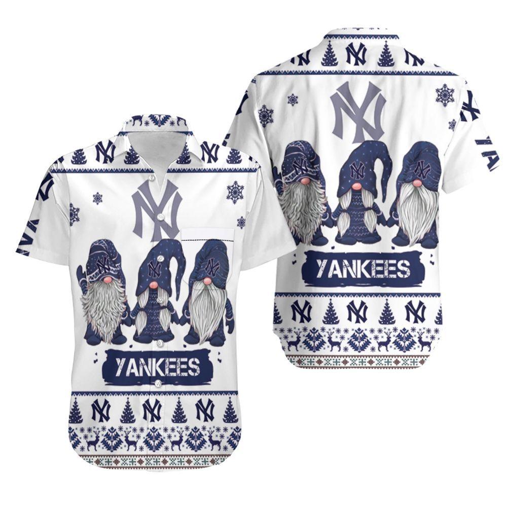 Beach Shirt Christmas Gnomes New York Yankees Ugly Sweatshirt Christmas 3D Hawaiian Shirt Aloha Shirt for Men Women