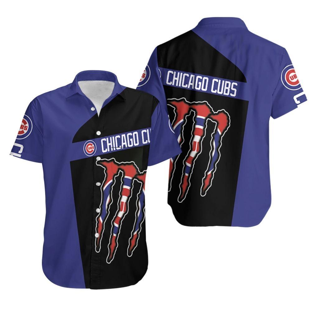 Beach Shirt Monster Energy Chicago Cubs Hawaiian Shirt Aloha Shirt for Men Women