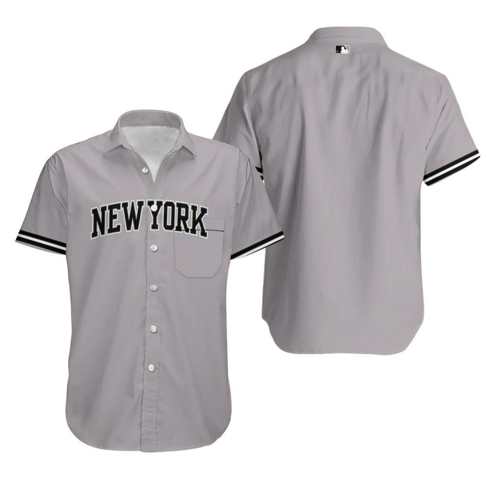 Beach Shirt New York Yankees Road Flex Base Collection Team Gray Jersey Inspired Style Hawaiian Shirt Aloha Shirt for Men Women
