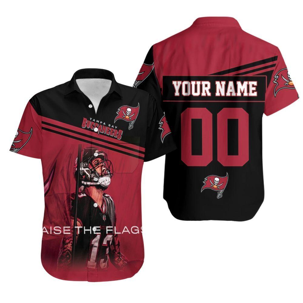 Beach Shirt Tampa Bay Buccaneers Mike Evans Raise The Flag For Fans Personalized Hawaiian Shirt Aloha Shirt for Men Women