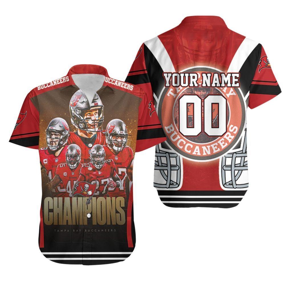 Beach Shirt Tampa Bay BuccaneersSuper Bowl Champions Red Personalized Hawaiian Shirt Aloha Shirt for Men Women