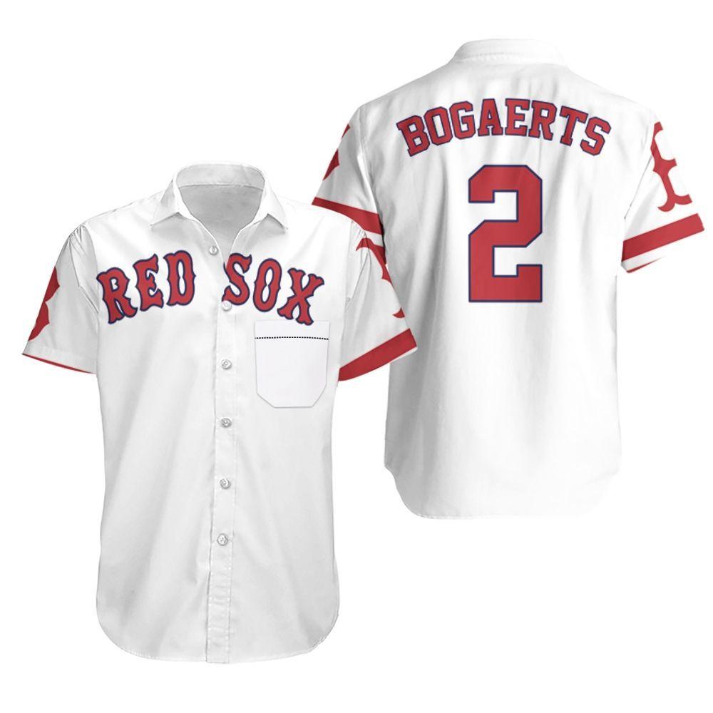 Beach Shirt Xander Bogaerts Boston Red Sox White 2019 Jersey Inspired Hawaiian Shirt Aloha Shirt for Men Women